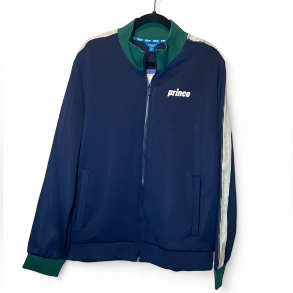 Prince Men XL & XXL Navy Pickleball‎ Full Zip Slip Pockets Stretch Track Jacket